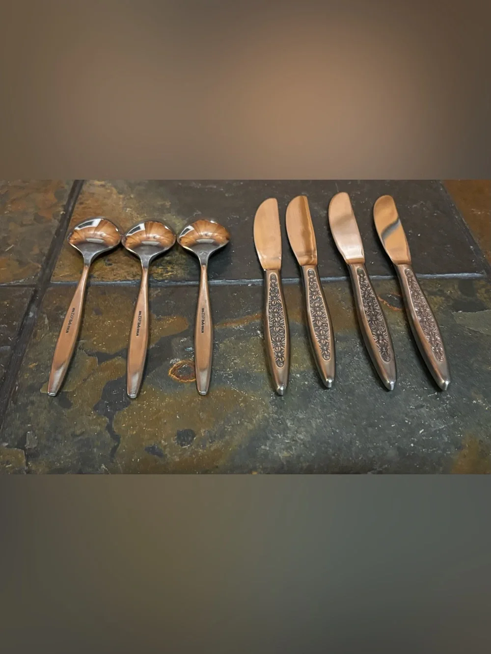 Vintage Ekco Home Products NICOLE Stainless Silverware 7 Pc Lot